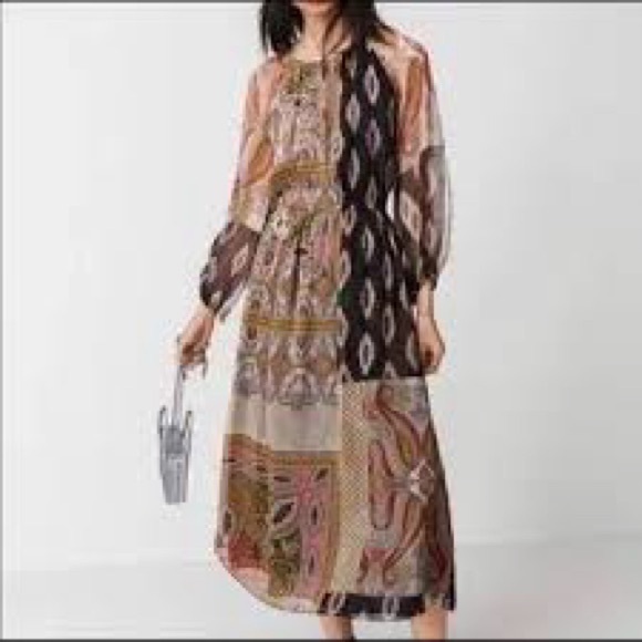 Zara paisley dress NWT - Picture 2 of 7